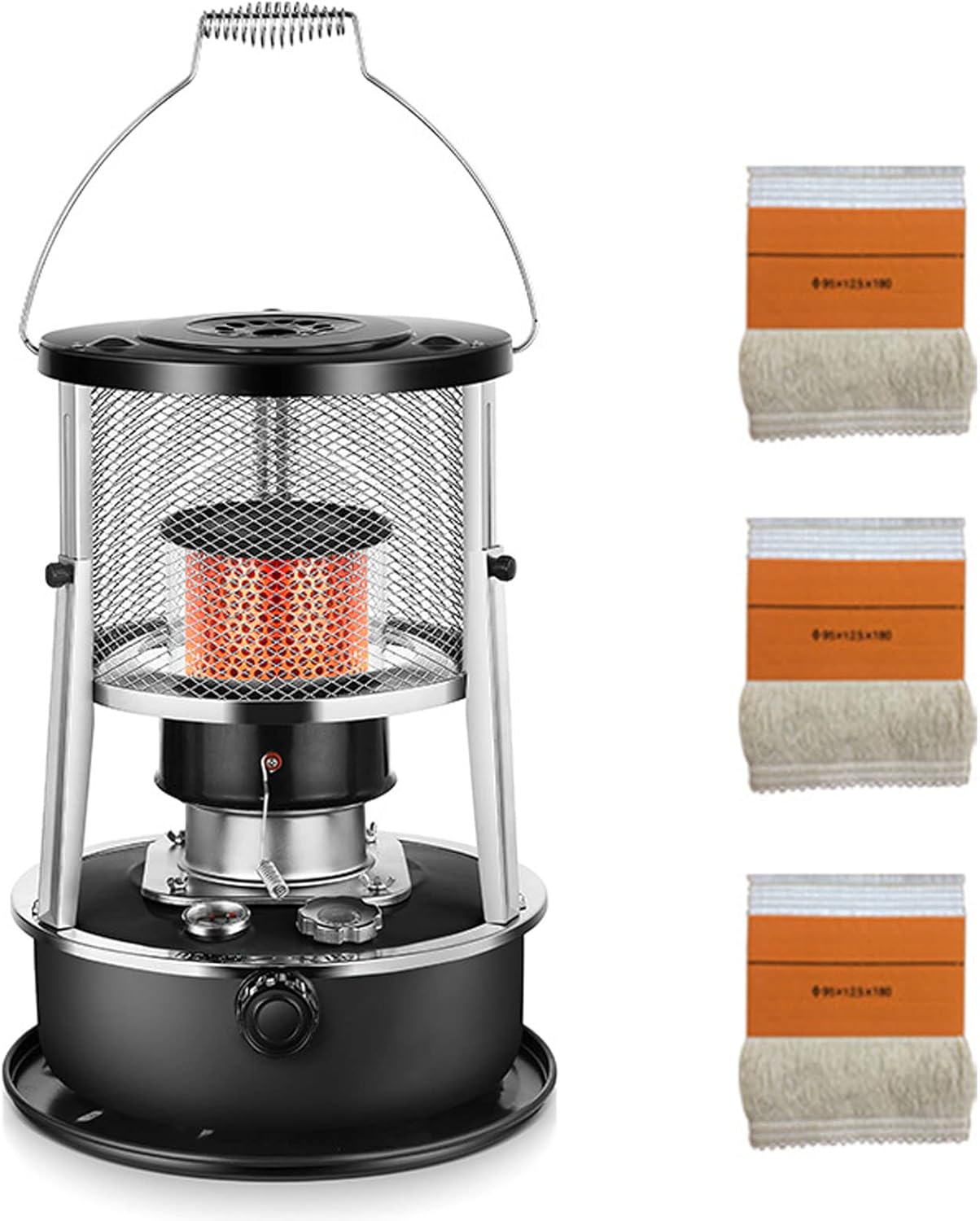 YXWJ 4.5L Portable Kerosene Stove Heater with 3 Wicks,Indoor Adjustable