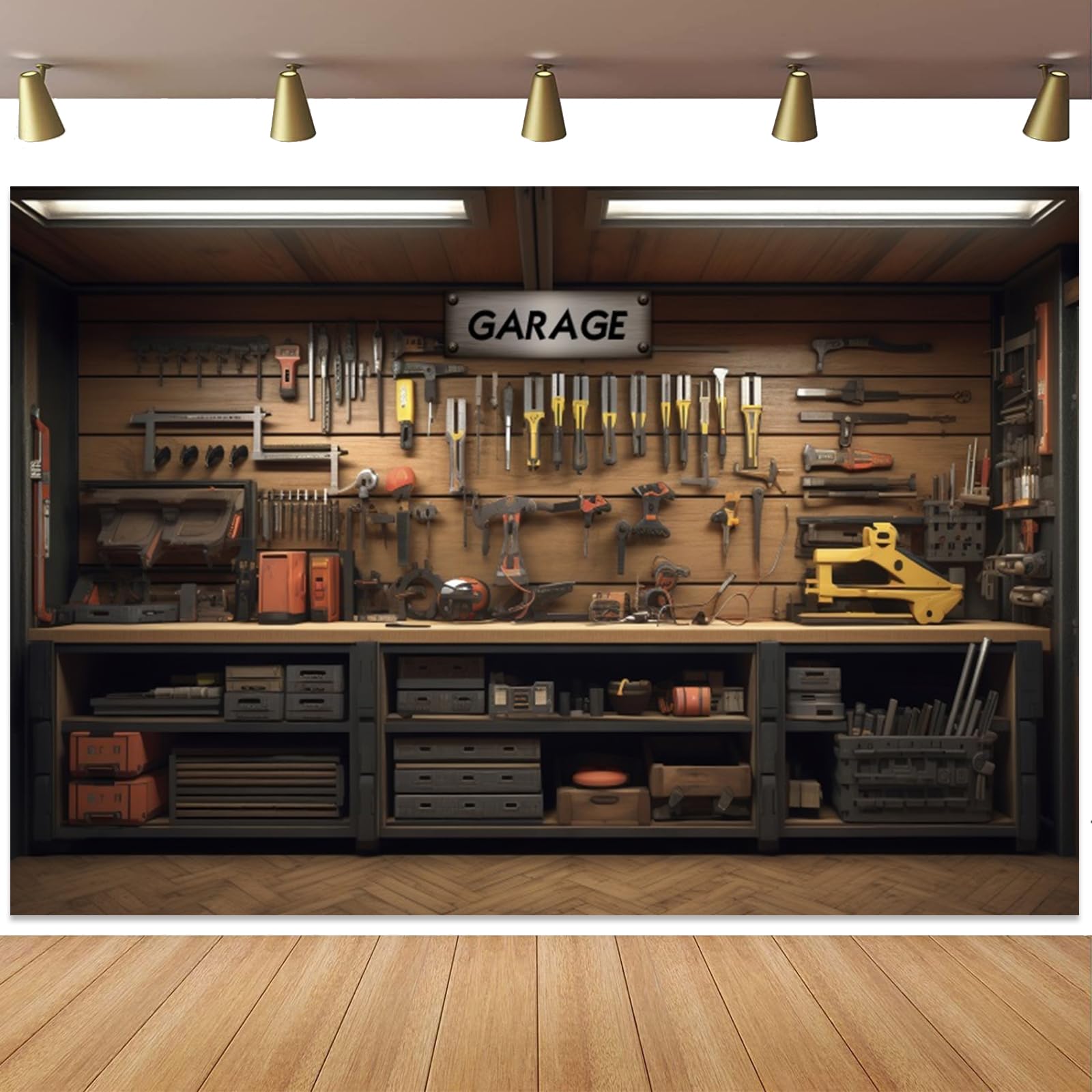 Yeele 7x5ft Garage Interior Backdrop Workshop Tools Cabinet Mechanic Tool Room Booth Background Repair Maintenance Shop Vinyl Wallpaper Background