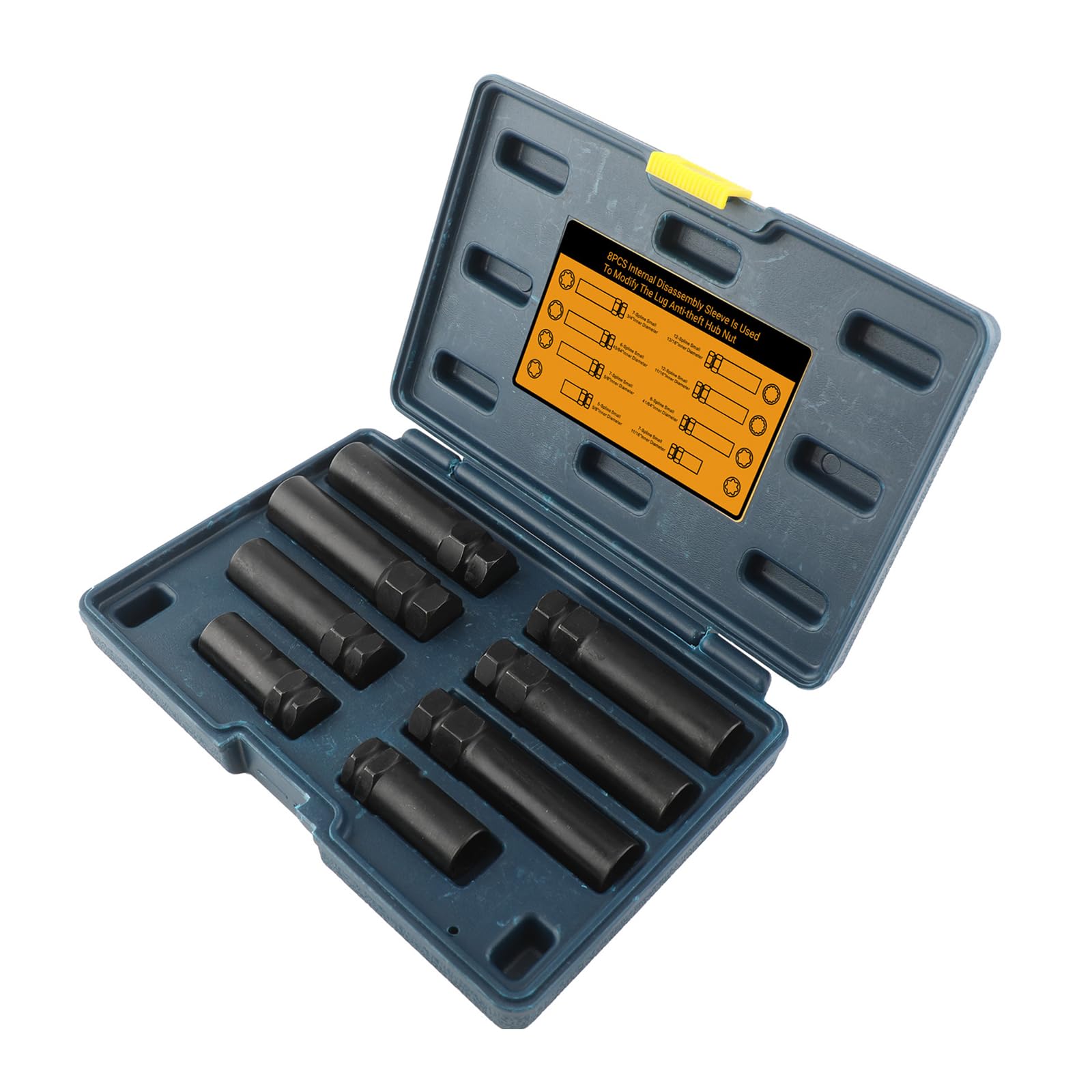 Rgybao Cg1786bl Professional 8 Piece Lugs Nut Removal Set Supporting Metric Standards For Spline And Hexagonal Styles Nut Spline Socket Set Metric Lugs