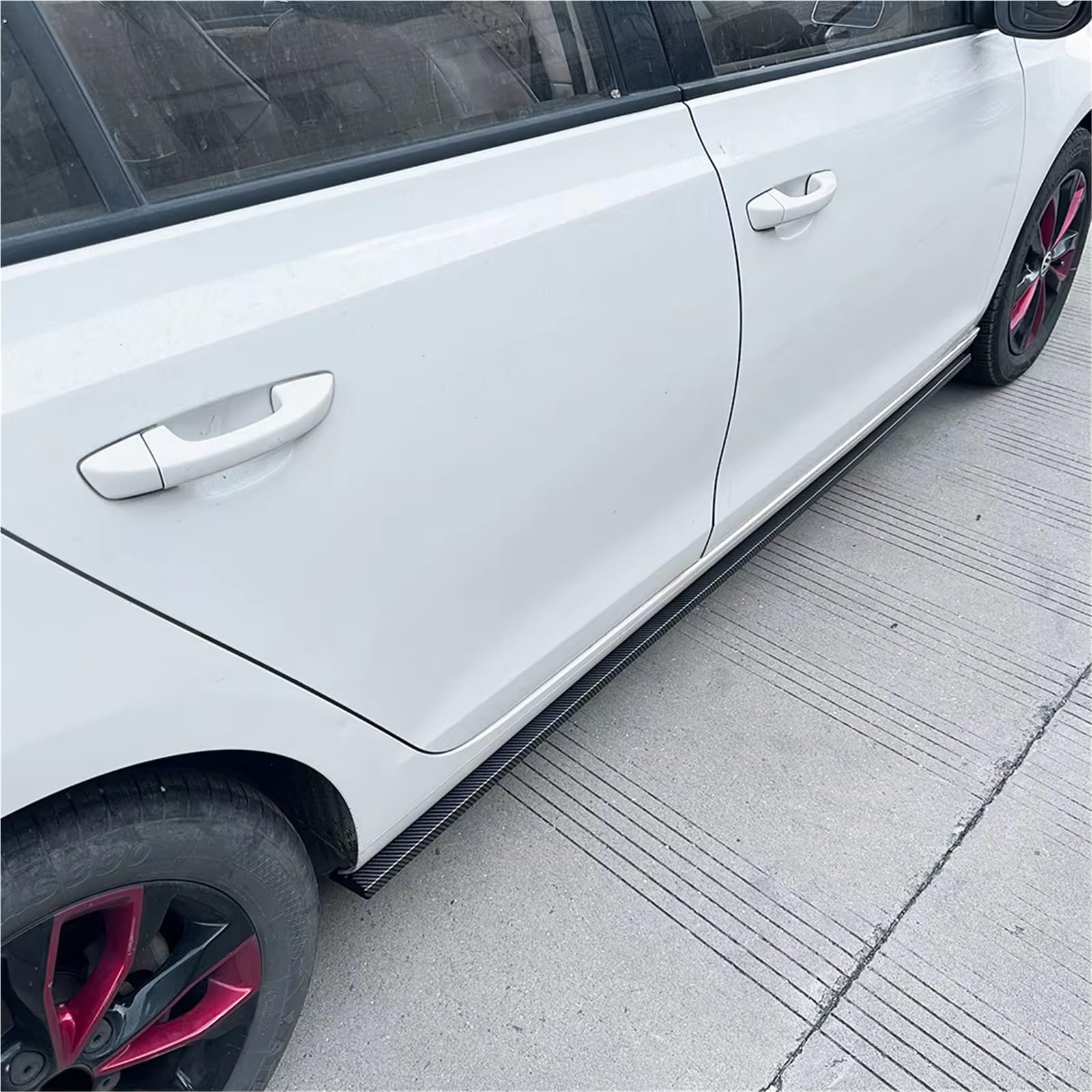 Aufsatz Seitenschweller Auto Stoßstange Winglet Zubehör Splitter Lip Seite Röcke Erweiterung Für VW Für Golf 6 MK6 2008 2009 2010 2011 2012 Auto-Seitenschweller