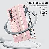 Vista 2 de Funda Samsung Galaxy Z Fold 3 - Protección de bisagra, protector de pantalla integrado, función atril, color rosa claro