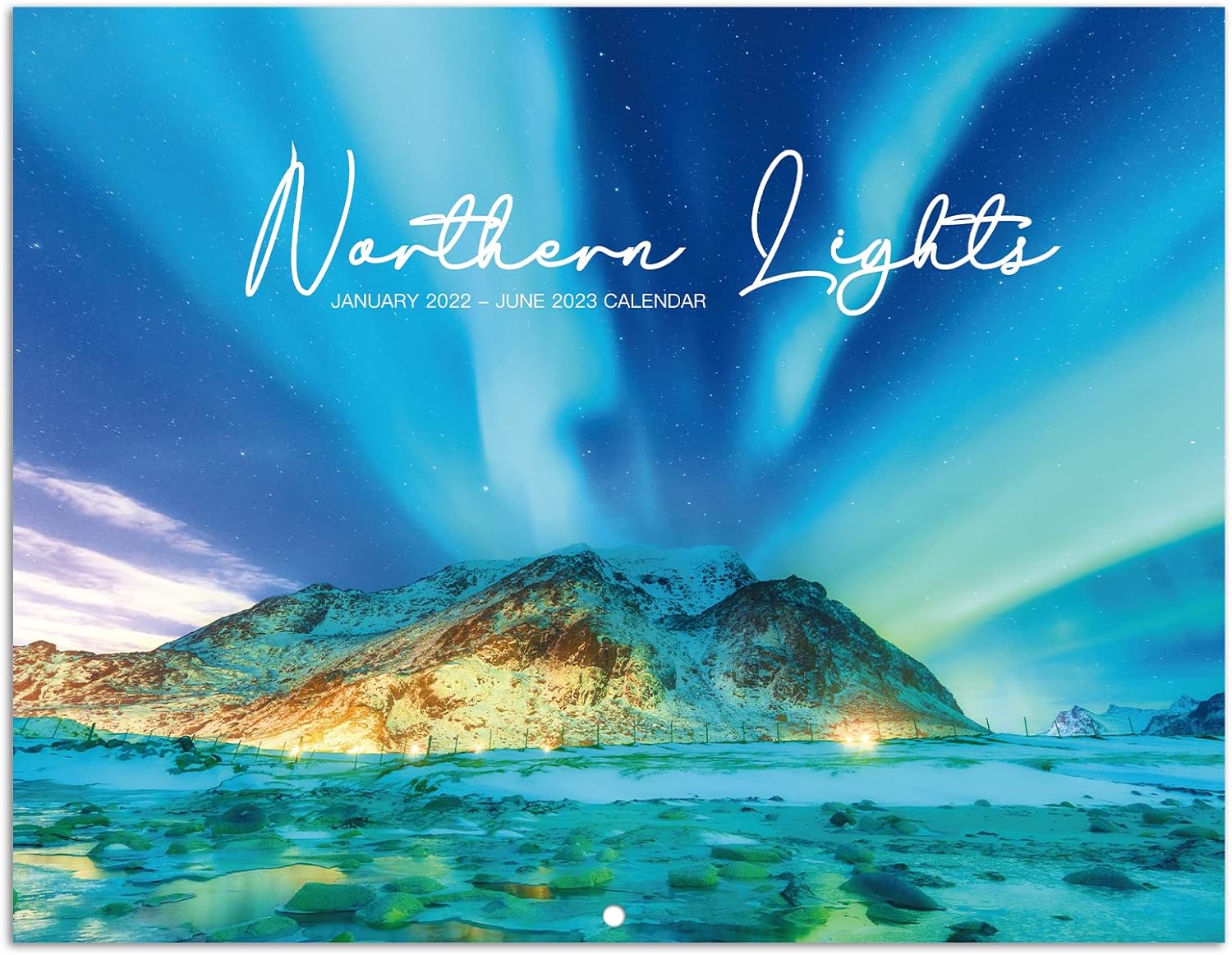 2022 Wall Calendar - 18 Monthly Wall Calendar, Jan. 2022 - Jun. 2023, 8.5" x 11", 2022 Calendar with Unruled Blocks (1.5" x 1.4") + Thick Paper + Julian Date - Northern Lights : Office Products