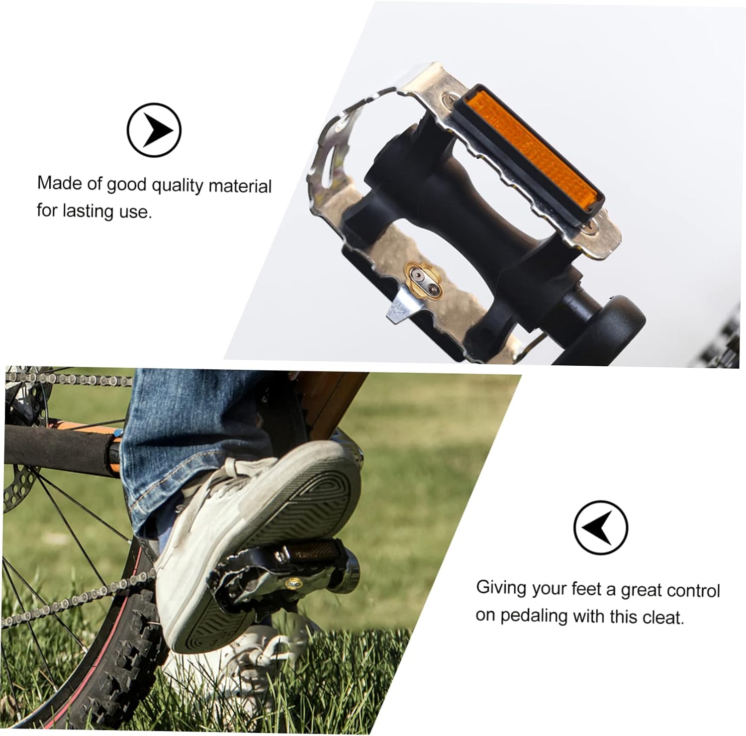 Mipcase Self-Locking Mountain Bike Cleats Multi-Directional Release for Shoes Exercise Bike Accessory