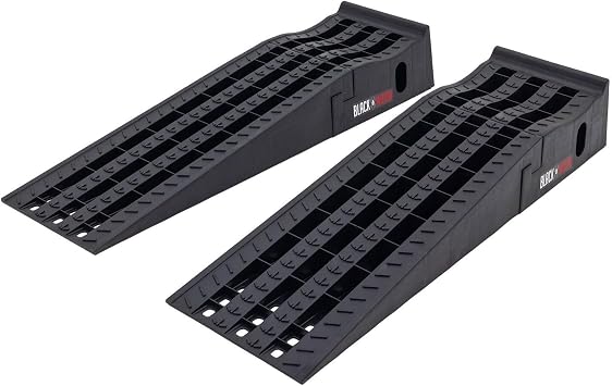 Car Service Ramps for Oil Change, 7,500 lb GAWR, 6.5" Lift, Underbody Access, Black Widow, Pair