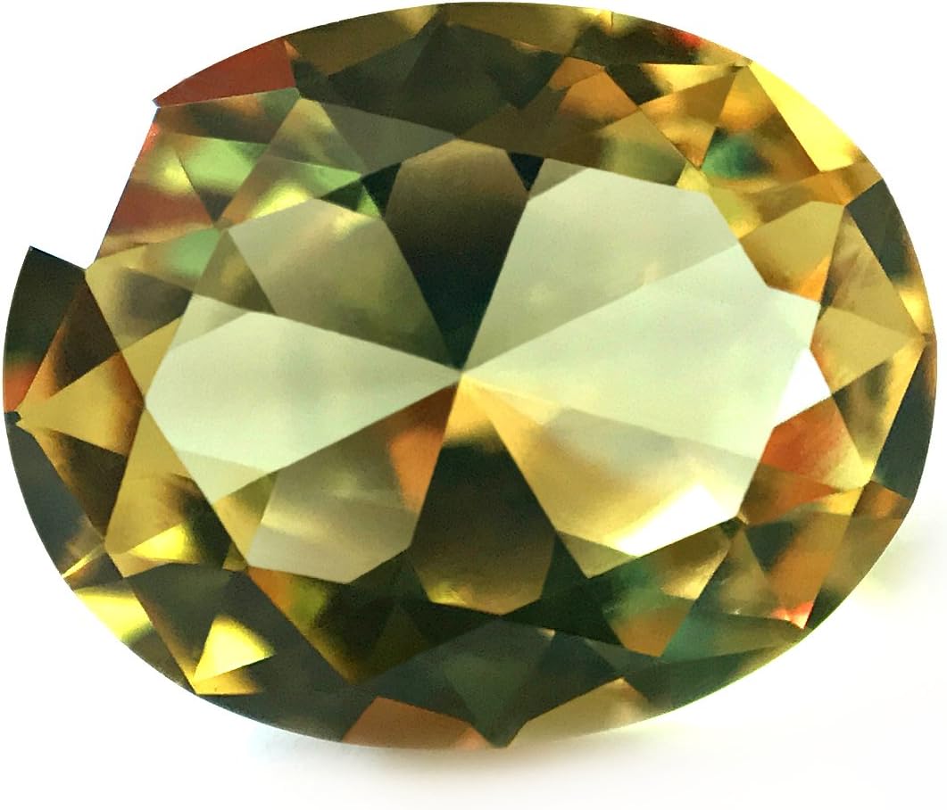 Diaspore #1405. Color Change. Oval 10x8 mm. 3 ct. SIAMITE Created Gemstone US@GEMS