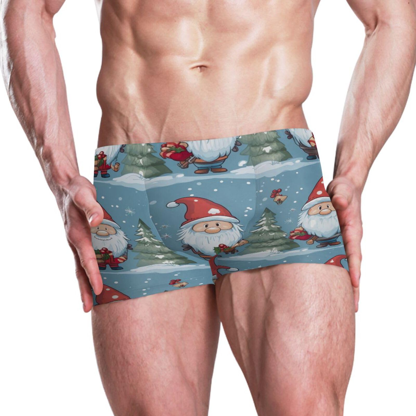 Mens Swimwear Christmas Gnome Short Swim Trunks Square Leg Swimsuit Bathing Suits for Men L 202a1983