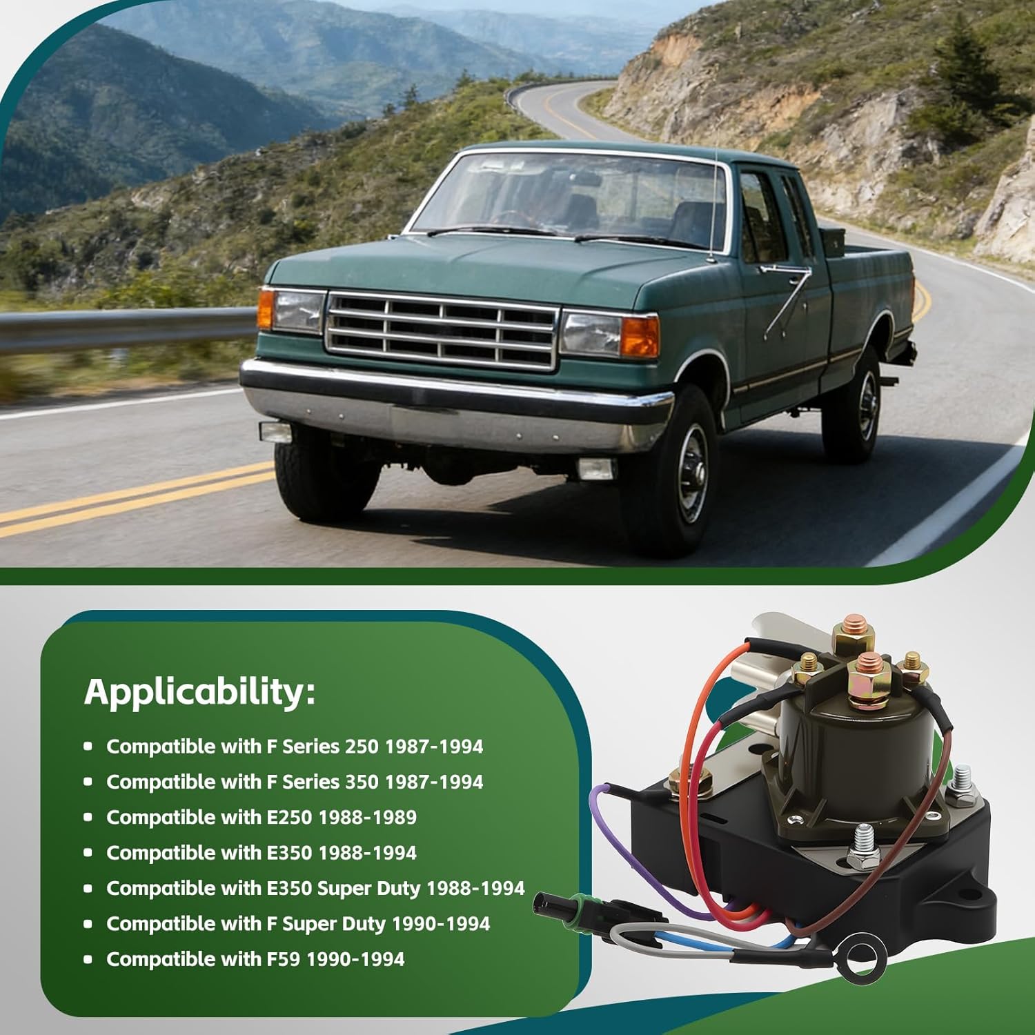 E7TZ-12B533-A Glow Plug Controller Relay Compatible with F Series 250 350 FSD E250 E350 7.3L IDI Diesel RX 1987-1994 Replace FOTZ-12B533-A DRX01001 DRX-01001