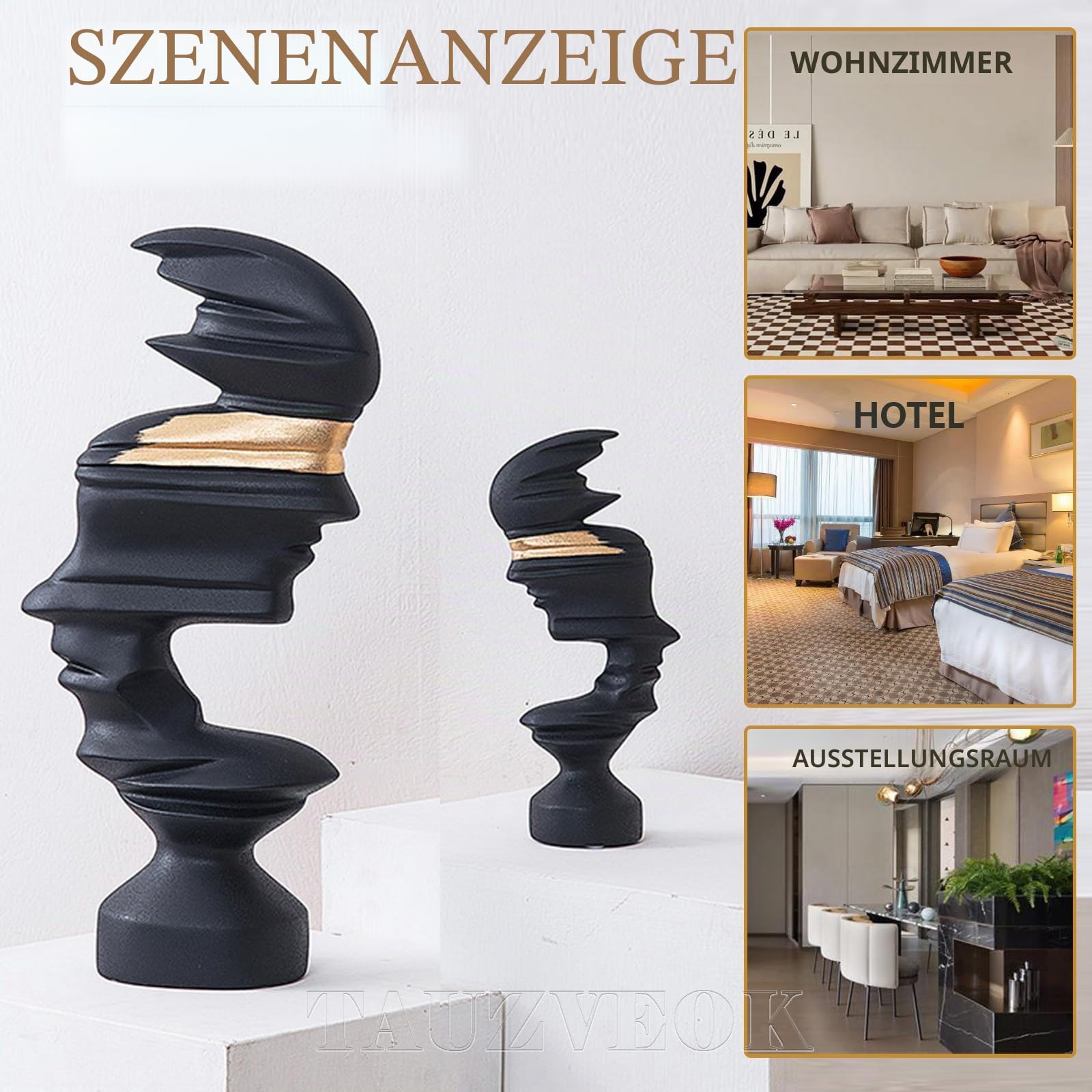 Abstrakte Deko Skulptur, Moderne Kunst Statue, Harz Figur Für Wohnzimmer, Bücherregal Deko, Home Dekoartikel, Weiß, Klein