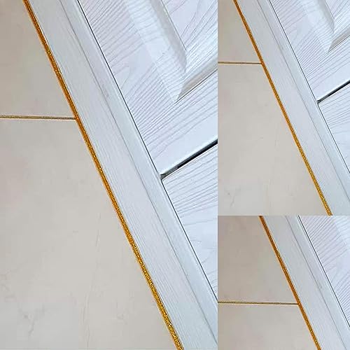 Miniatura 7 de Cinta de calafeteo autoadhesiva, cinta de calafeteo de PU para baño, inodoro, cocina (ancho 7.5 mm, dorado)