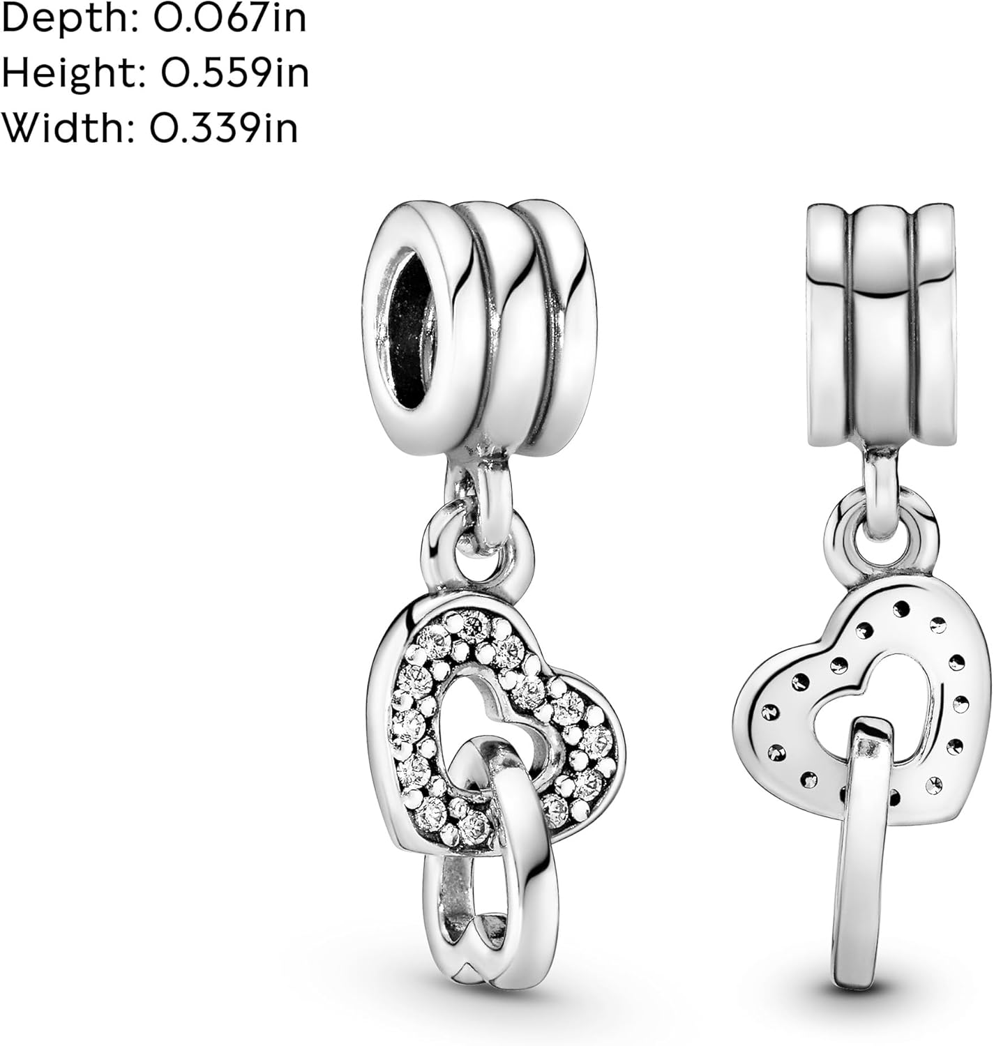 PANDORA Interlocking Hearts Dangle Charm - Compatible Moments - Stunning Women's Jewelry - Gift for Her - Made with Sterling Silver & Cubic Zirconia - With Gift Box - Image 6