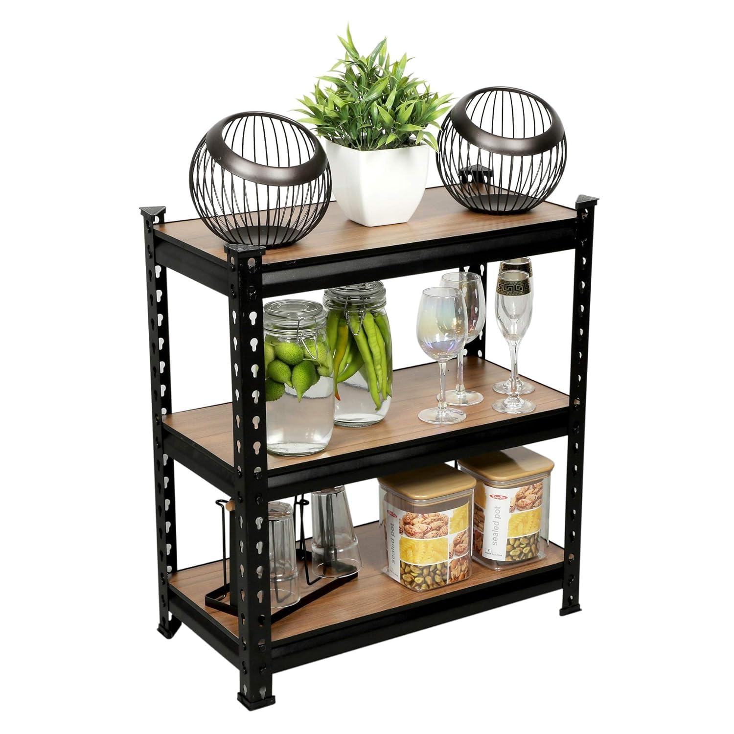 Ash & Roh Metal Shelving Rack with Adjustable Shelves-Ideal for Garage ...