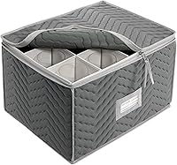 Vista 1 de Caja de microfibra lujosa acolchada para almacenar copas (15.5 pulgadas x 12.5 pulgadas x 10 pulgadas).