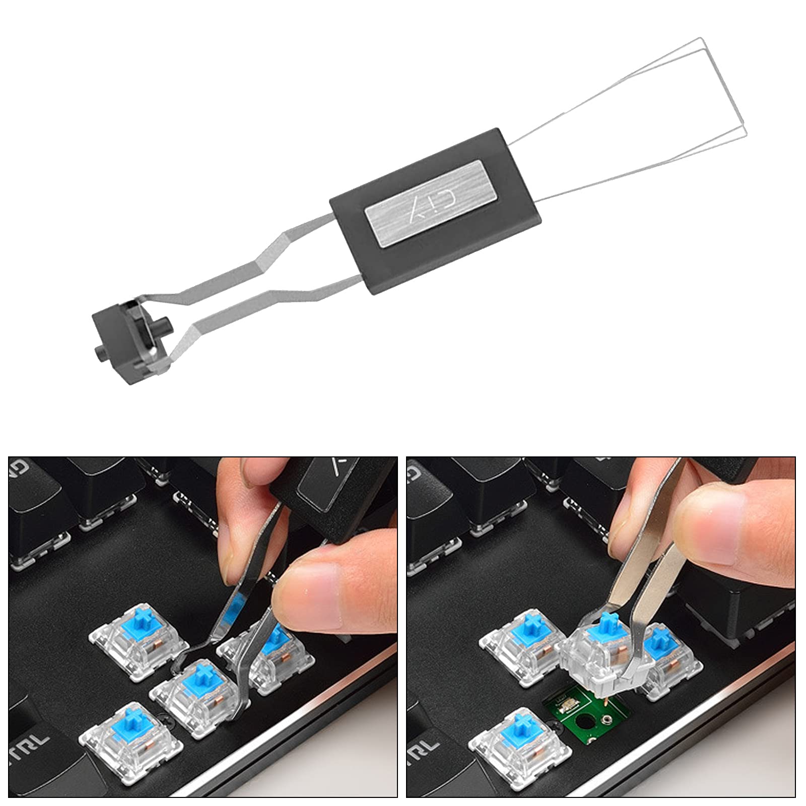 Extractor De Teclas Para Teclado Mecánico - Herramienta De Acero Inoxidable De Doble Cabeza, Para Limpieza Y Mantenimiento