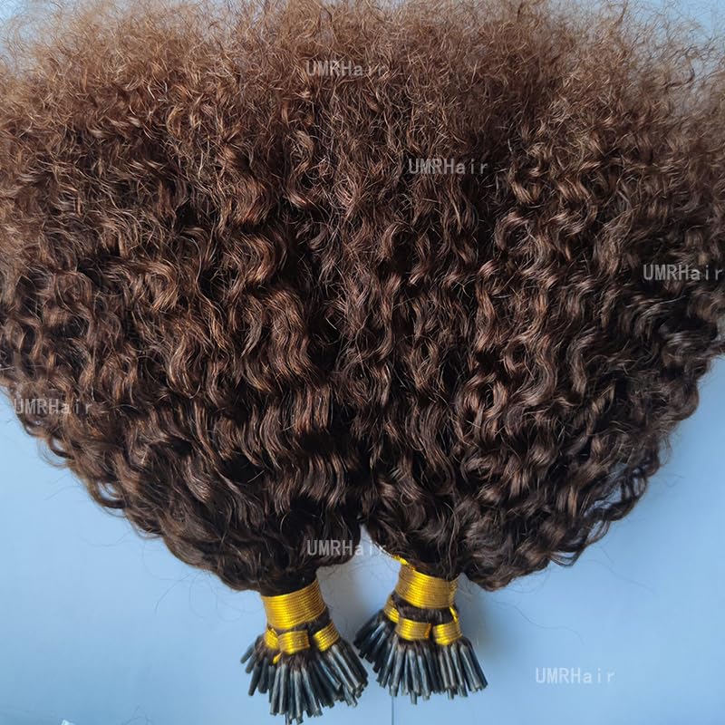 Dark Brown I Tip Human Hair Loose Curly Pre Bonded Keratin Stick In Hair Extensions 100g 80strands Cold Fusion I Tip Hair Extensions Real Hair Beaded Extension 16inch