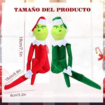 Christmas Elf Plush Doll - Red and Green Elves for Home Decoration, Xmas Ornaments Tabletop Home Office Decor, Fun Toys Gifts and Christmas Decorations (red)