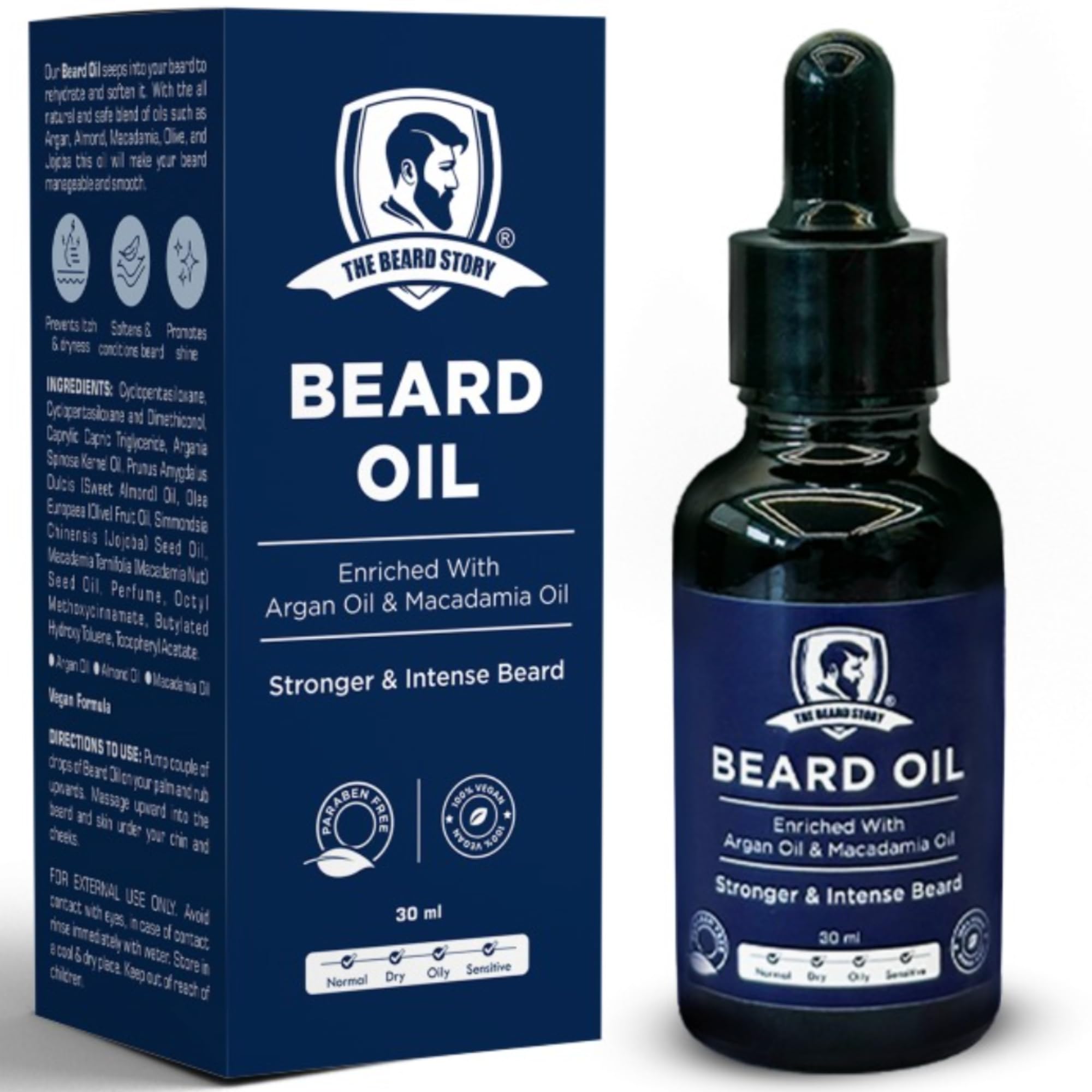 Beard Oil for Fast Growth & Deep Moisturization Stronger, Fuller & Thicker Beard Growth Solves Uneven & Fills Patchy Beard With Vitamin E & Argan Oil for Men and Soft Beard Finish | 30ml