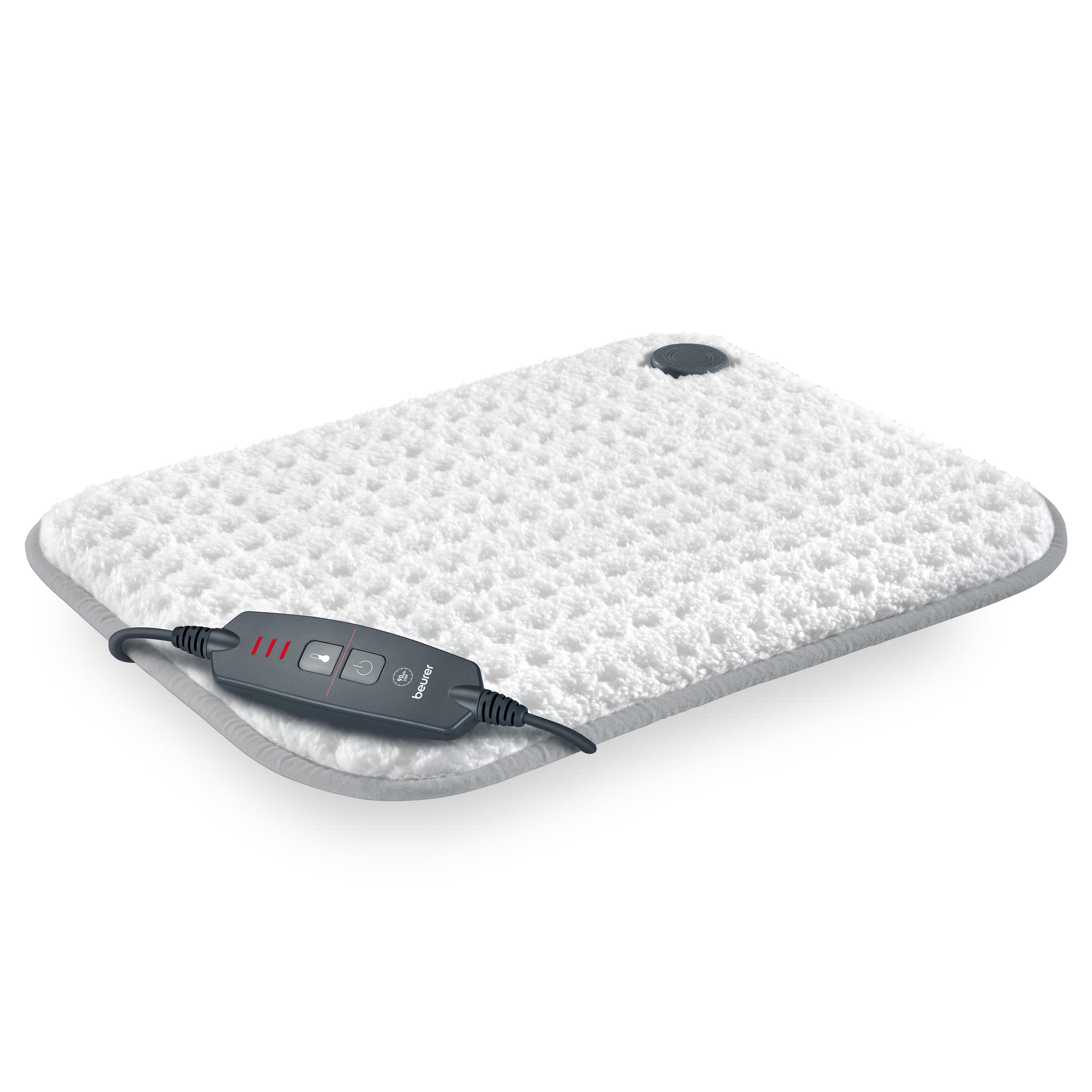 Beurer HK 43 Coussin Chauffant Électrique, Coussin Thermique Extra Moelleux avec Arrêt Automatique et 3 Niveaux de Température, Lavable en Machine Jusqu'à 30 °C, Blanc