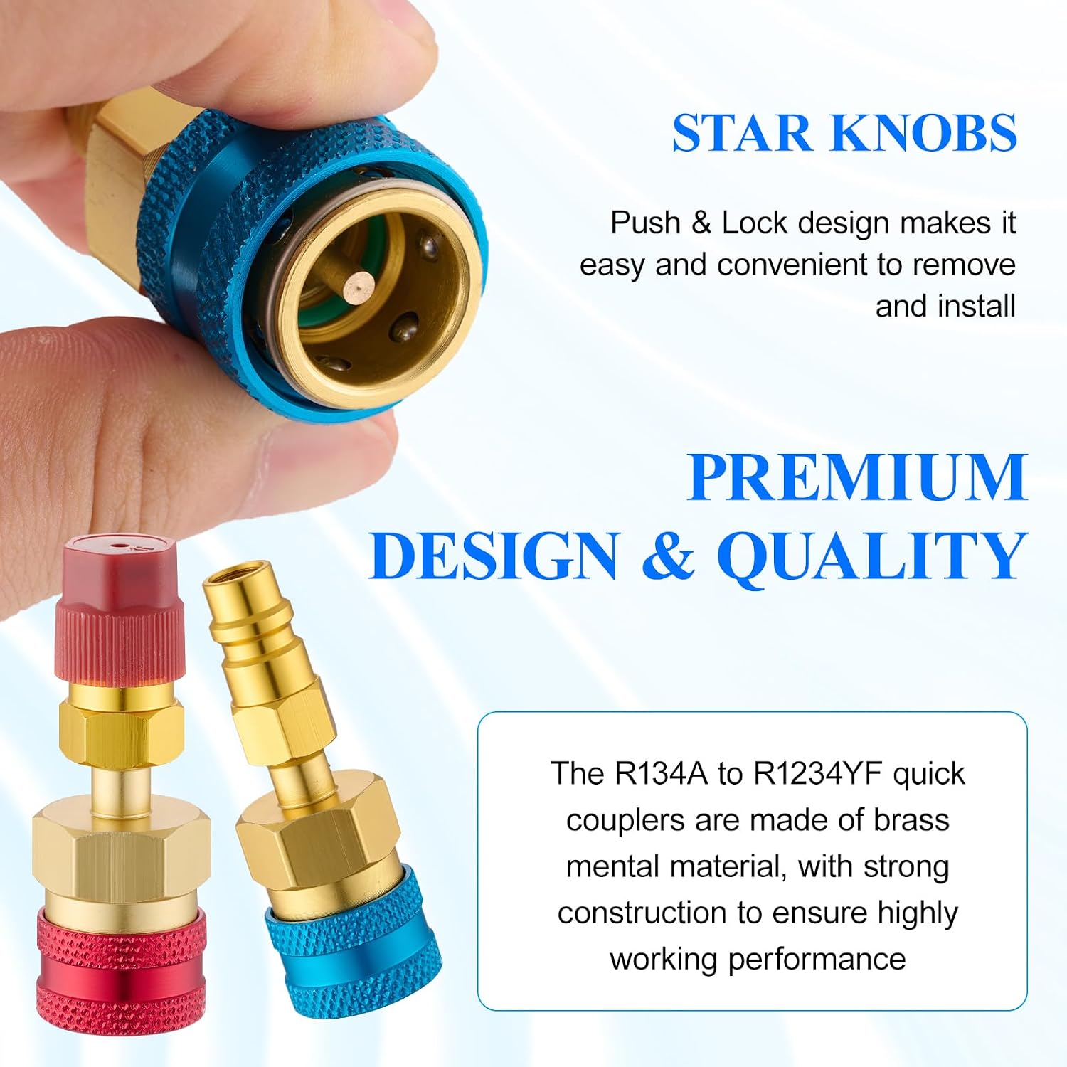 2 Set R1234yf Adapter Kit Quick Coupler with Valve Core Remover