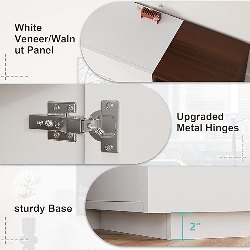 Miniatura 6 de Soporte de TV LED para TV de 707580 pulgadas, soporte de TV moderno de 71 pulgadas para sala de estar, mesa consola de TV minimalista de madera,