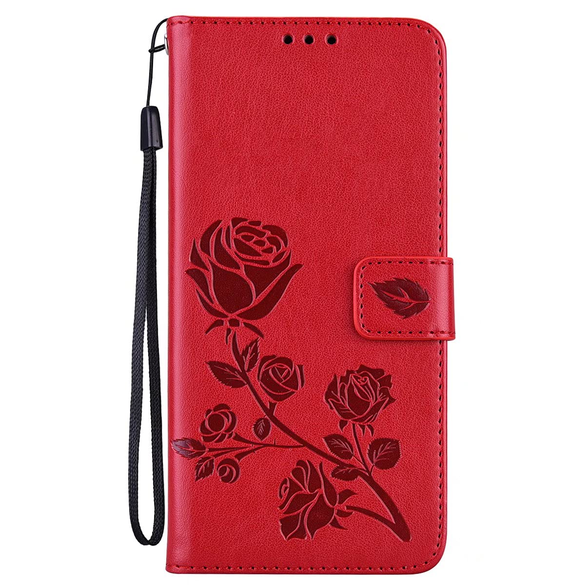 TUWZID for Samsung Galaxy A32 5g Case Wallet,Galaxy A32 5G Phone Wallet Case for Women Leather Magnetic Closure Kickstand Flip Case Cover for Samsung Galaxy A32 5G (Floral-Red)