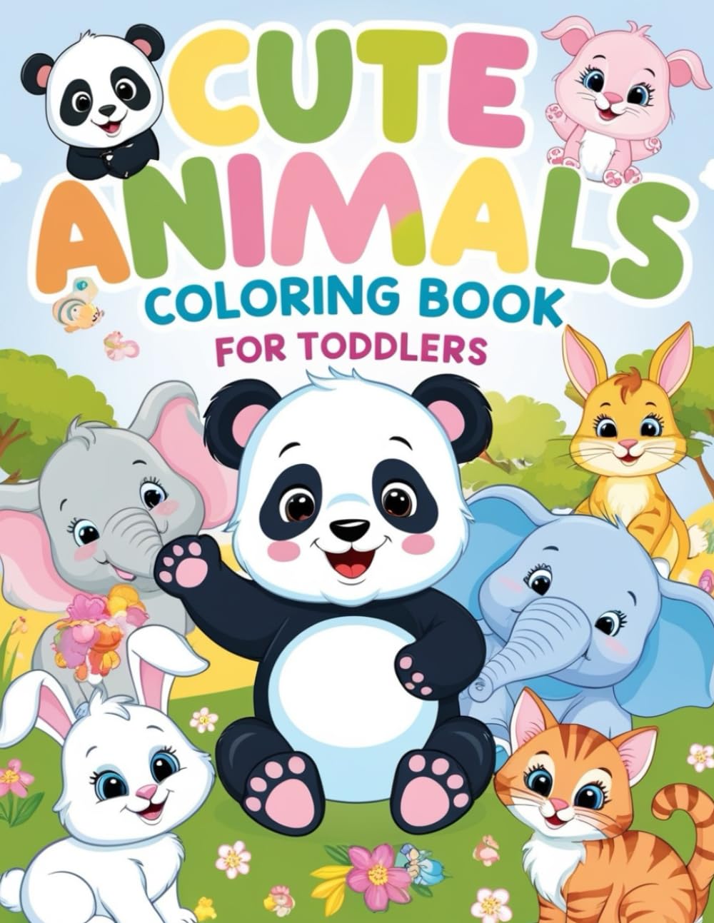 Cute Animals Coloring Book for Toddlers Ages 2-5 Years Old: Simple and Adorable Animal Coloring Pages for Toddlers to Enjoy Learning and Creativity.