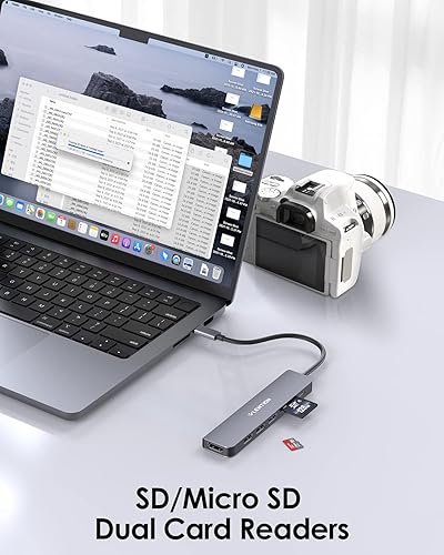 Miniatura 3 de LENTION Hub USB C con carga de 100 W, HDMI 4K, lector de tarjetas dual, USB 3.0 y 2.0 compatible con MacBook Pro 2023-2016, nuevo Mac AirSurface,