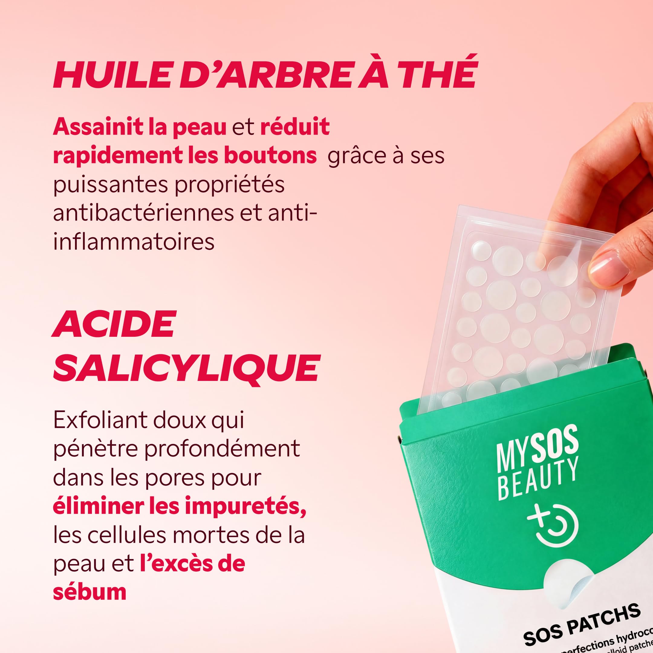 Patch Bouton My SOS Beauty - Pack de 36 Patchs - Patch Hydrocolloïde - Absorbe le Sébum et Réduit les Boutons en 8H - Résultats dès la Première Nuit - Boutons Blancs - Invisible et Fin