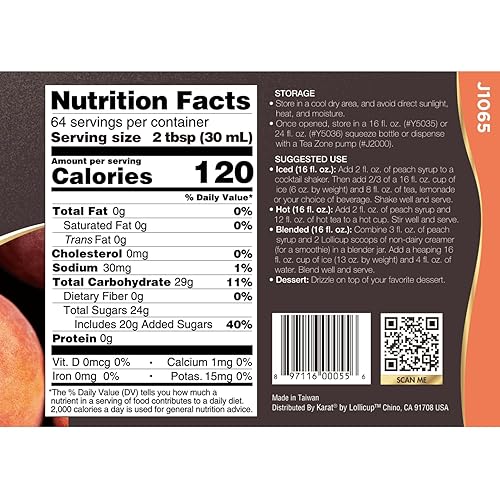 Miniatura 3 de Sirope concentrado saborizante 64 onzas líquidas Para preparar granizados batidos té saborizado yogur helado y cócteles alcohólicos