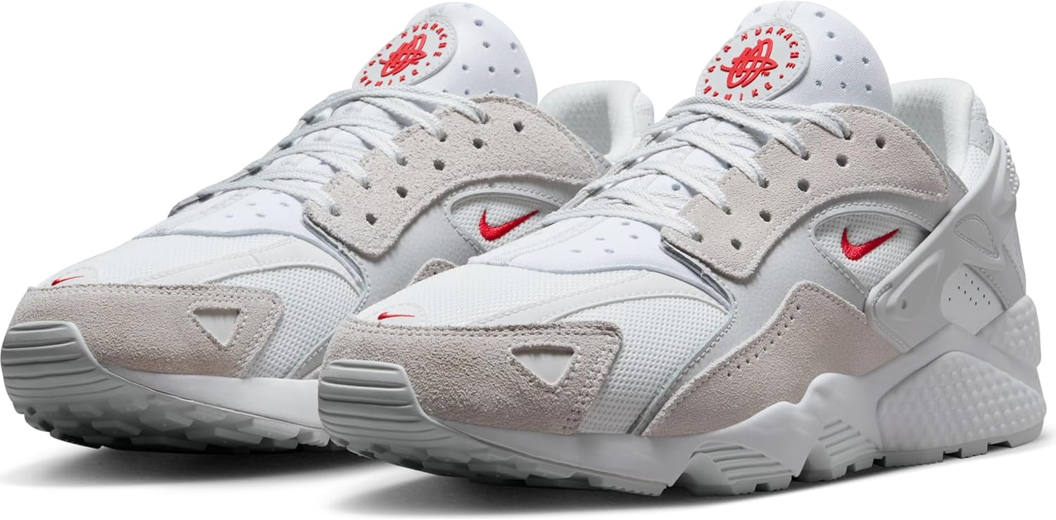 Nike Air Huarache Runner Men's Shoes (DZ3306-102, Summit White/Photon Dust/White/University Red) Size 7 - Image 8
