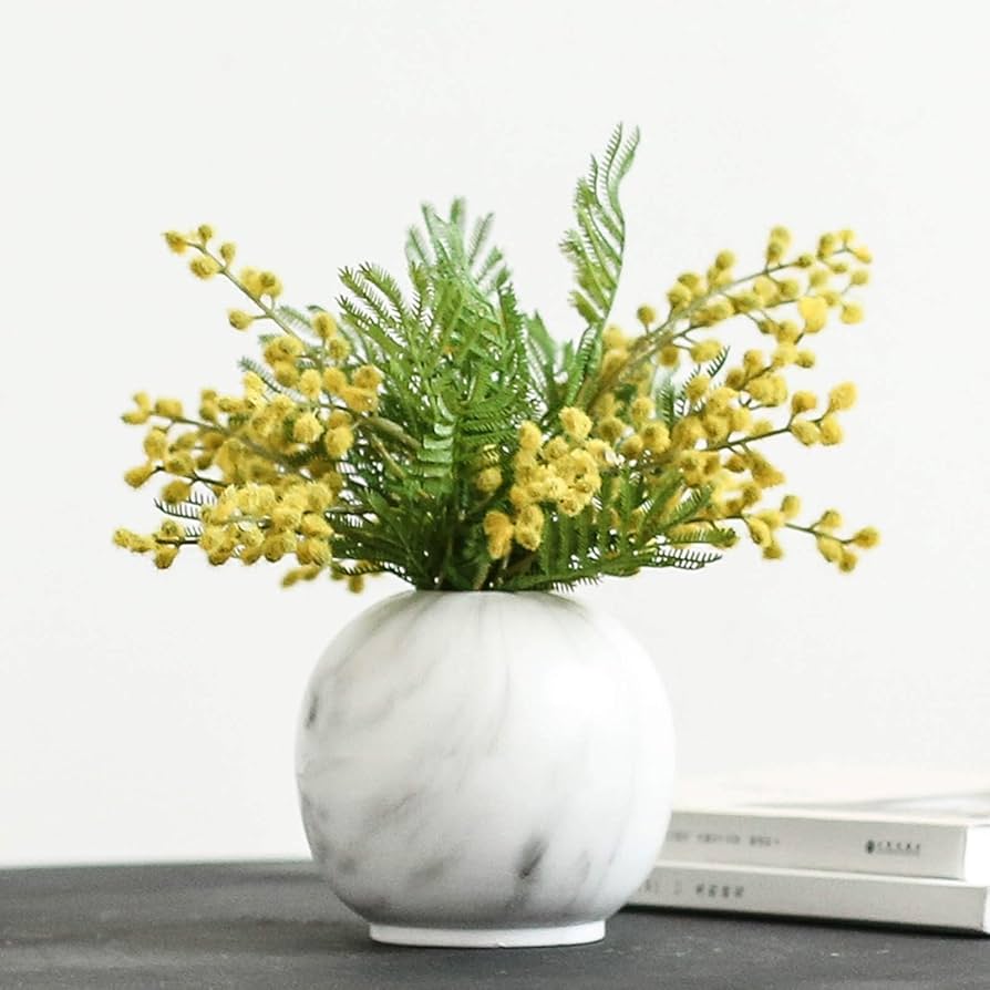 工芸品 Flower base marble color Hand-Painted Marble Flower Vase – 12
