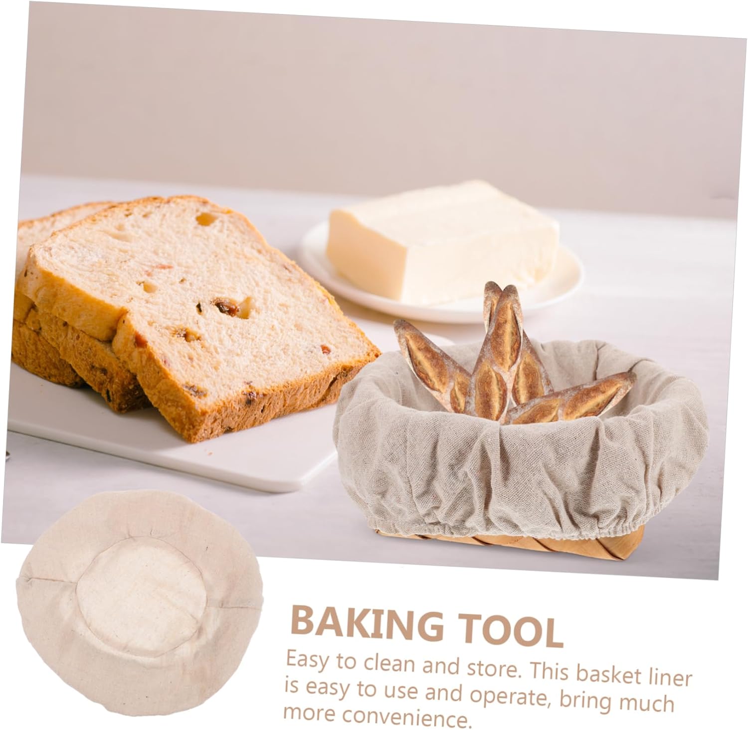 Garneck 12pcs Round Bread Proofing Basket Cover Baking Cloth Liner Reusable Sourdough Covering Easy Clean Store