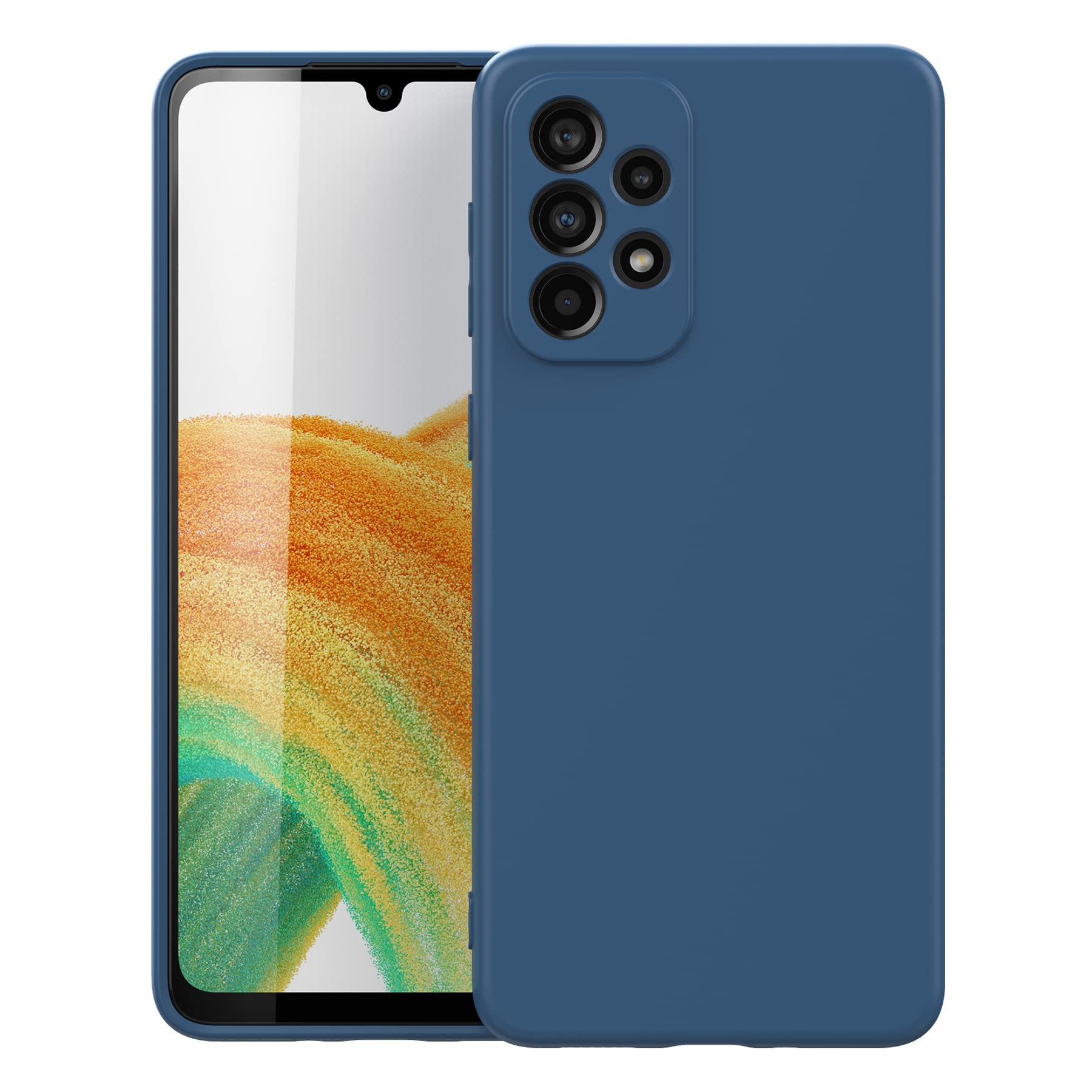 E CHOICE Galaxy A33 5G Case Liquid Silicone - Ultra Military Bumper Full-Body Durable Protection Cell Phone Cover for Samsung A33 5G 6.4 inch (Blue)