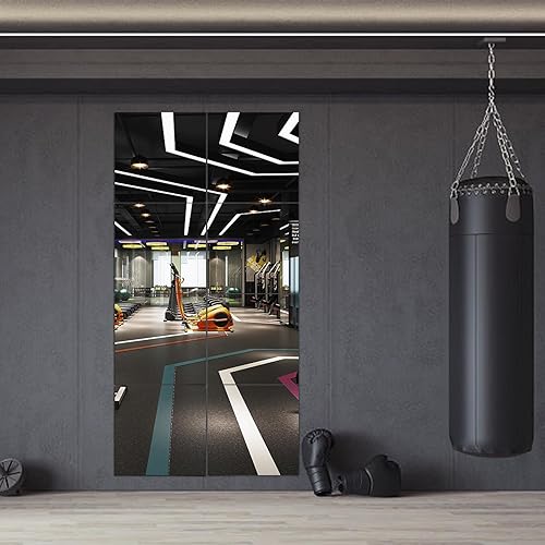 Miniatura 6 de Azulejos de espejo de pared de vidrio HD de longitud completa, juego de 8, 8 x 8 pulgadas, espejo de cuerpo completo sin marco para dormitorio,