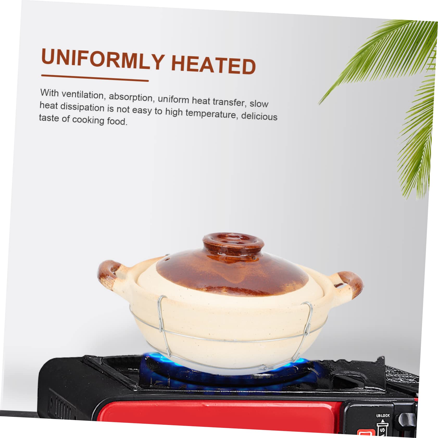 Sosoport Olla Doméstica de Barro Asa Única, Capacidad 0.5l, Transferencia Uniforme de Calor y Superficie Antiadherente para Guisar Comida en Cocina Casera