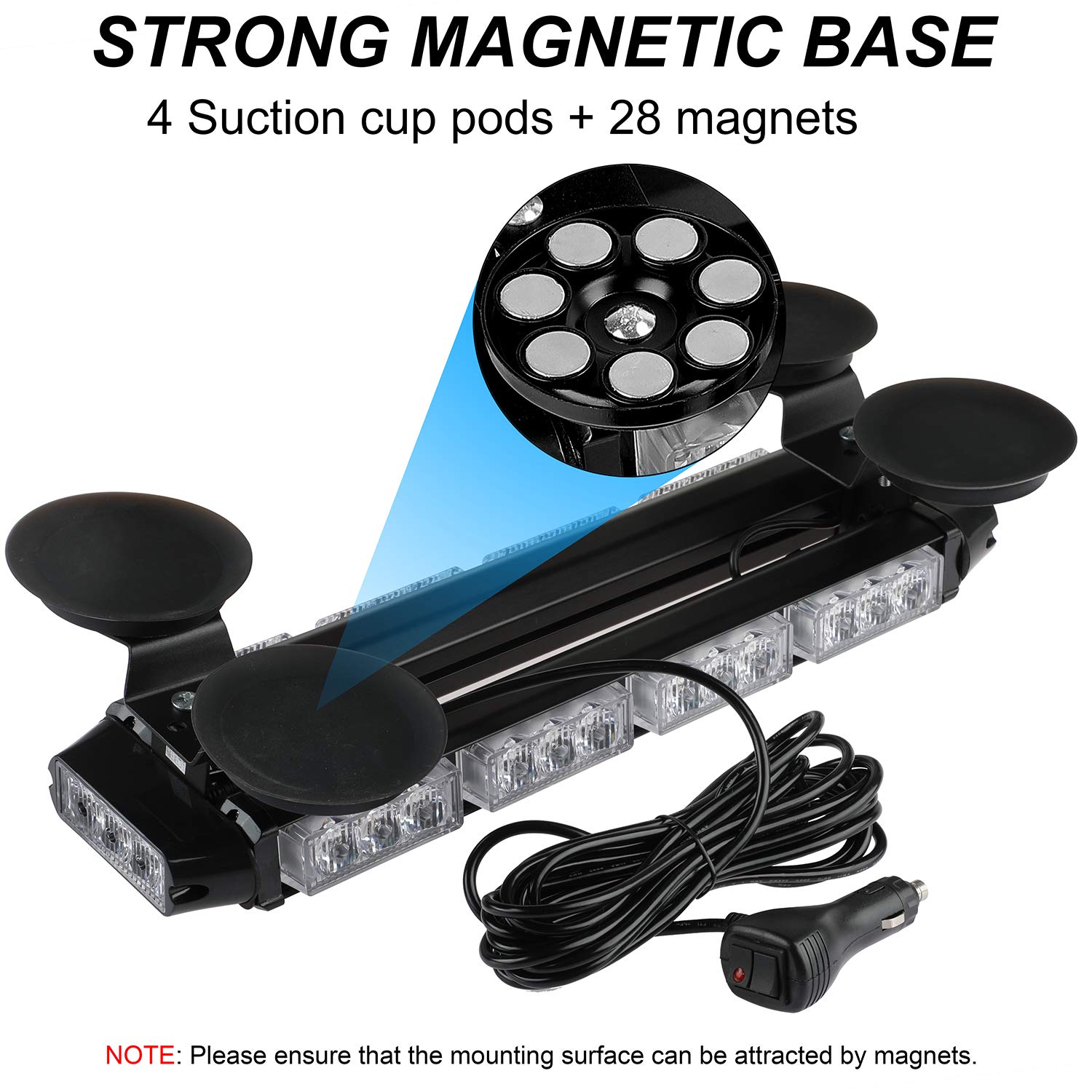 Led Light Bar For Truck Amber Light Bar Car Truck Roof Top Warning Light  Emergency LED Strobe Light Flashing Beacon With Magnetic Base For Security  Auto 12V 24V -80V - 34 Police, image size:1500x1500