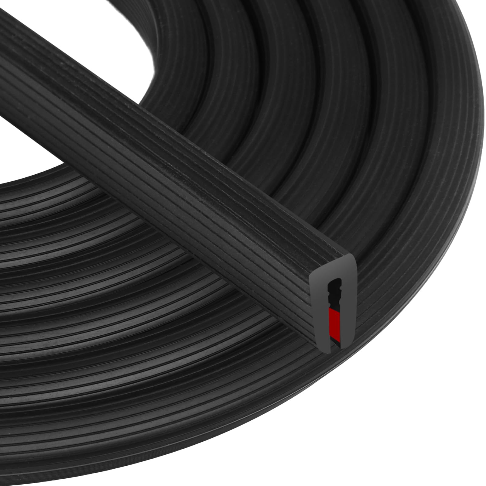 Storystore Fassungsprofil Kantenschutzprofil aus EPDM, 3mm x 6m Gummidichtung Blech Kantenschutz U-Form Gummi Kantenschutz für Blech, Autotüren, Luke, Metallplatten Glasplatten