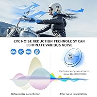 Vista 5 de Fodsports Intercomunicador Bluetooth para motocicleta, uso compartido de música, M1S Pro 6,561.7 ft 10 Riders Group Casco Sistema de Comunicación