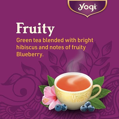 Miniatura 5 de Yogi Tea Green Tea Blueberry Slim Life Tea  16 bolsas de té por paquete (4 paquetes)  Té orgánico para apoyar la resistencia y la energía  Incluye