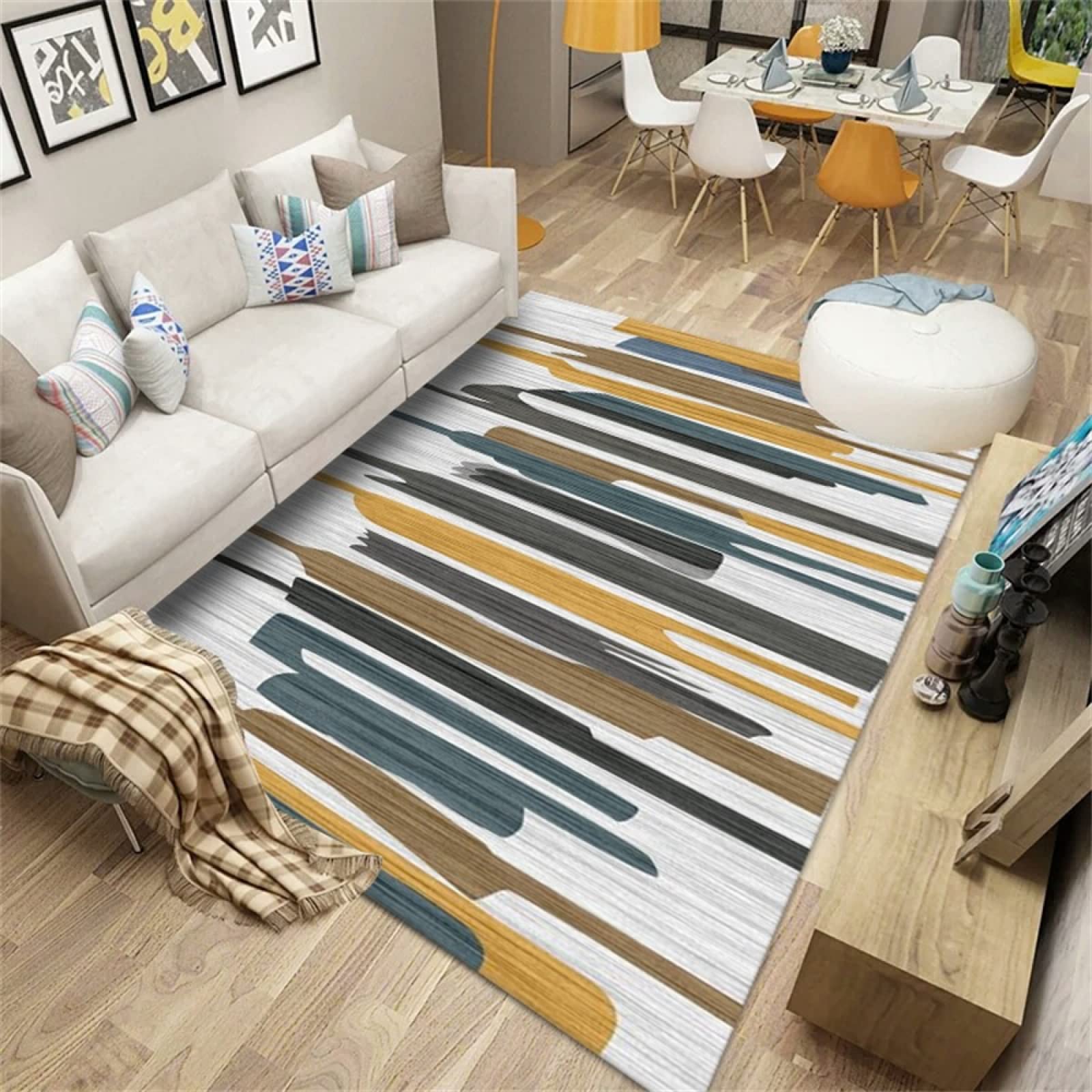 Tapis lavable multicolore 60x90cm pour décoration chambre bébé fille
