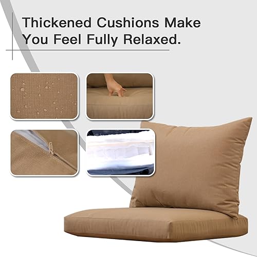 Miniatura 9 de Domi - Juego de 2 piezas de conversación de patio con cojines grises extraíbles, sillas de comedor de metal de plástico modernas para todo tipo de