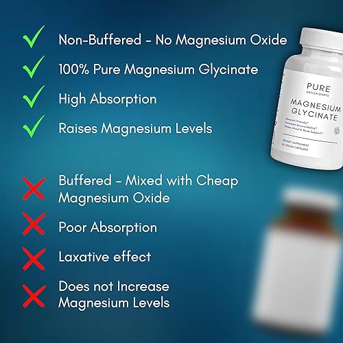 Miniatura 2 de Glicinato de magnesio 100% puro, magnesio quelado altamente biodisponible, apoyo para el estrés, el estado de ánimo, los huesos y el sueño, 275 mg