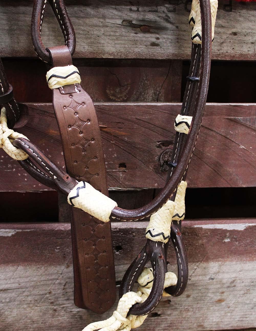 CHALLENGER Horse Western Tack Leather Rawhide Romal Reins 66RT43TR
