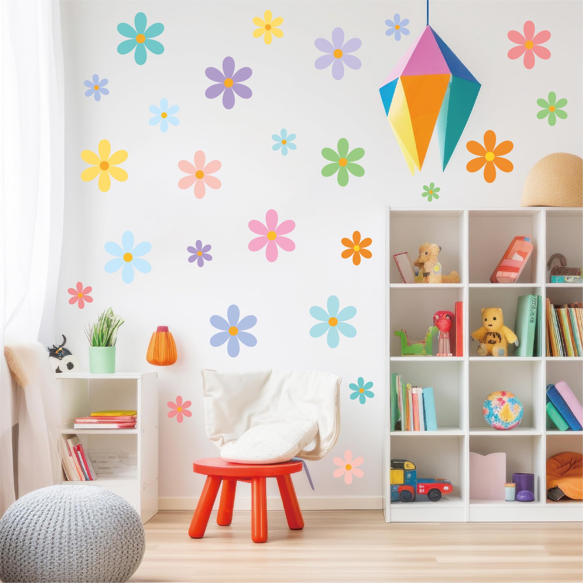 Calcomanías de pared de margaritas para transformar tu salón en un oasis pastoral fresco