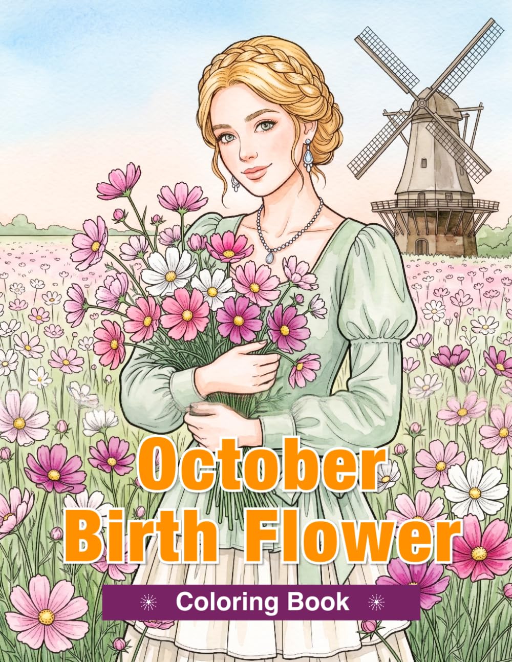October Birth Flower Coloring Book for Adults: Marigolds, Cosmos, Calendulas, Sedums, and Torenias for Relaxation and Mindful Creativity