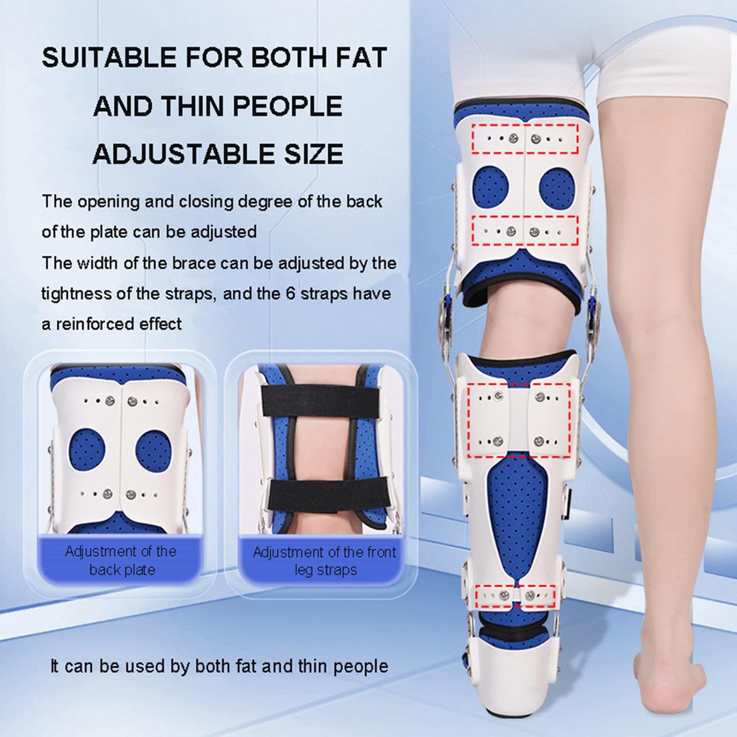 BLUEZY Ortesis De Rodilla Articulada, Rodilleras Plegables Soporte For Pies Soporte Ortopédico Ajustable Protección Después del Soporte De Rodilla para Pierna Rodillera Estabilizador Right,M