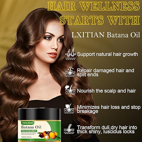 Miniatura 2 de Lxitian Aceite de batana crudo para el crecimiento del cabello orgánico, 100% natural sin refinar aceite de botana para el crecimiento del cabello,