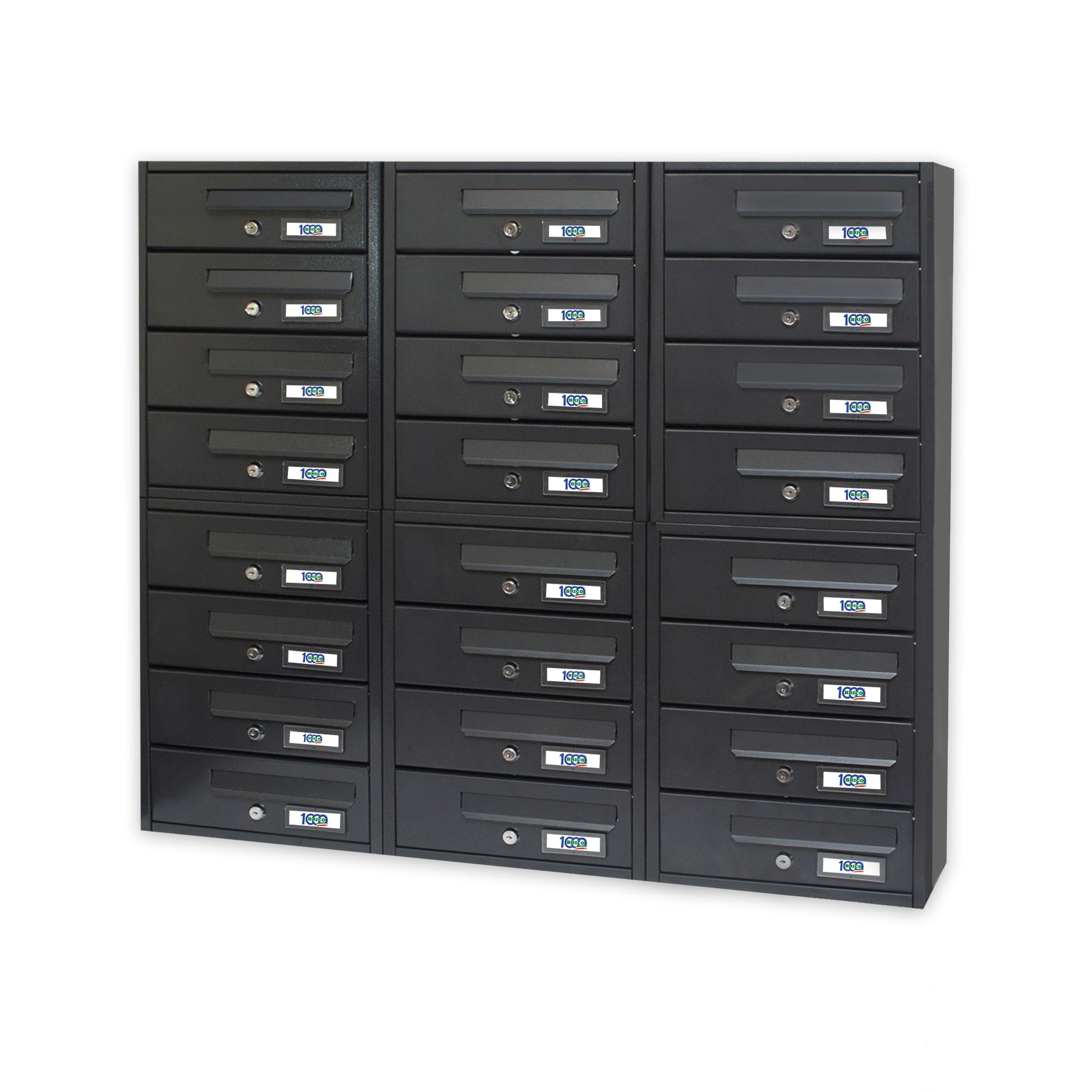 MILLE Boîte aux lettres immeuble 24 places 90 x 17 x 84 cm - Modèle Modular Anthracite