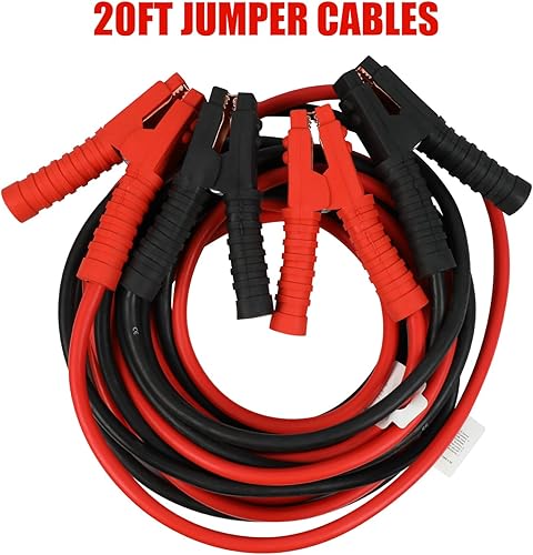Miniatura 3 de ZESUPER Cables de arranque de alta resistencia para automóvil, 1200 amperios, calibre 2, 20 pies, línea de arranque de emergencia para automóvil,