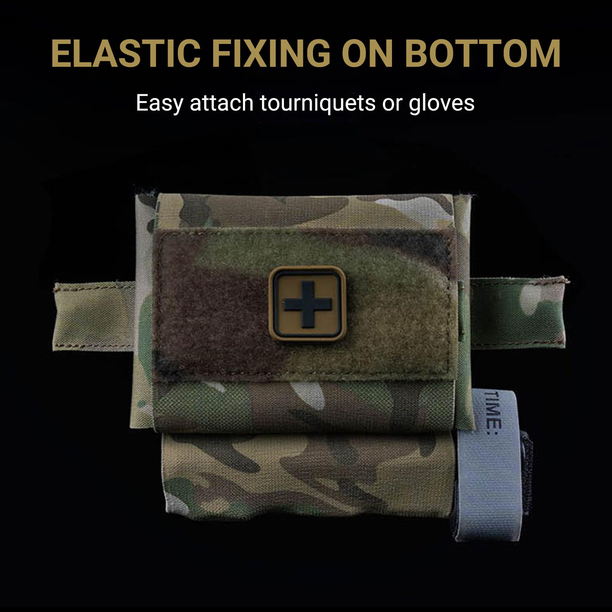 UniPro BP-80-A - Bolsa pequeña para botiquín de primeros auxilios MC, 5.5 x 3.9 x 0.8 pulgadas, compatible con Molle, ligera y portátil, bolsa IFAK para emergencias
