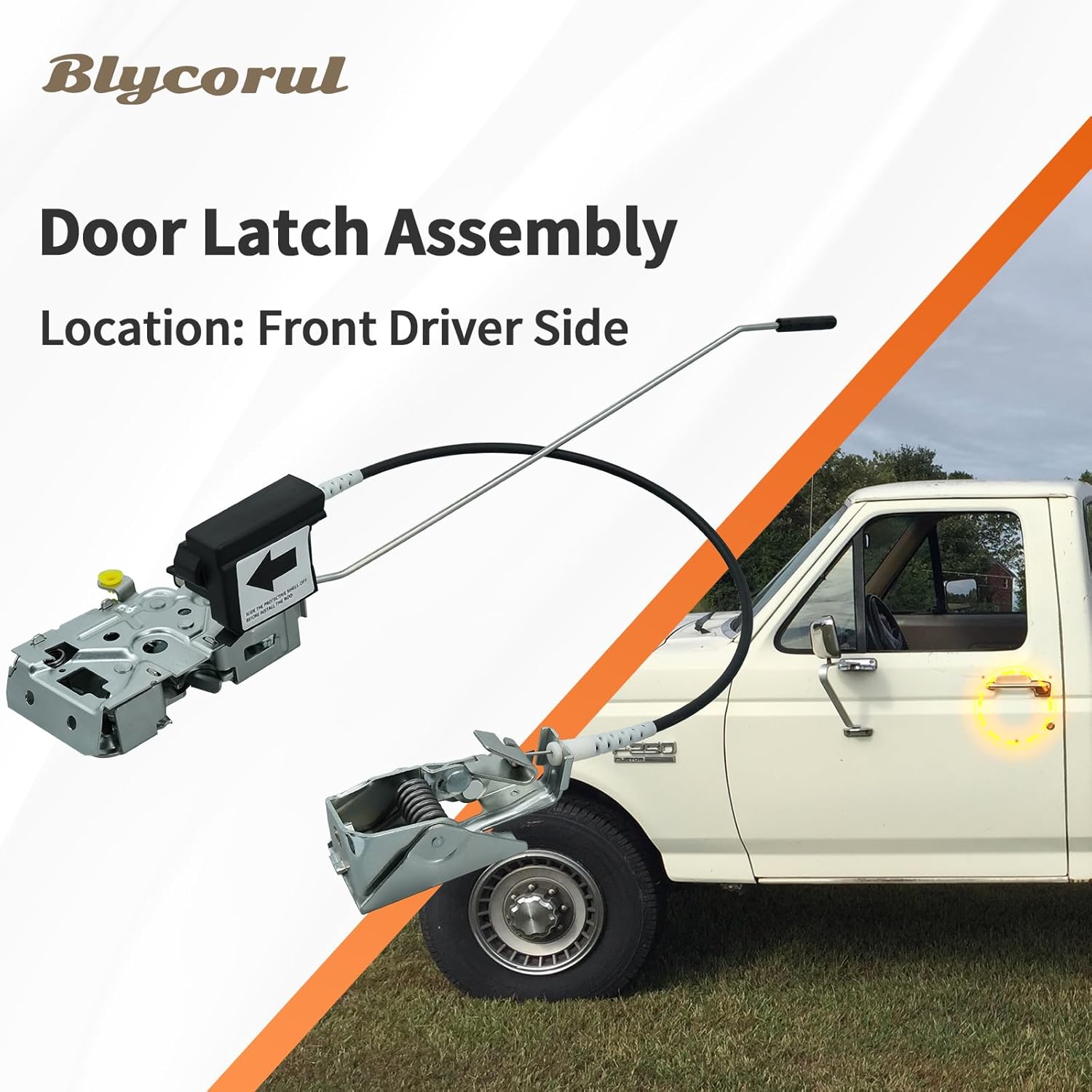 Door Latch Assembly Front Driver Side, Compatible with 1992-1997 Ford F150 F250 F350 Bronco, Replaces F4TZ15219A65A